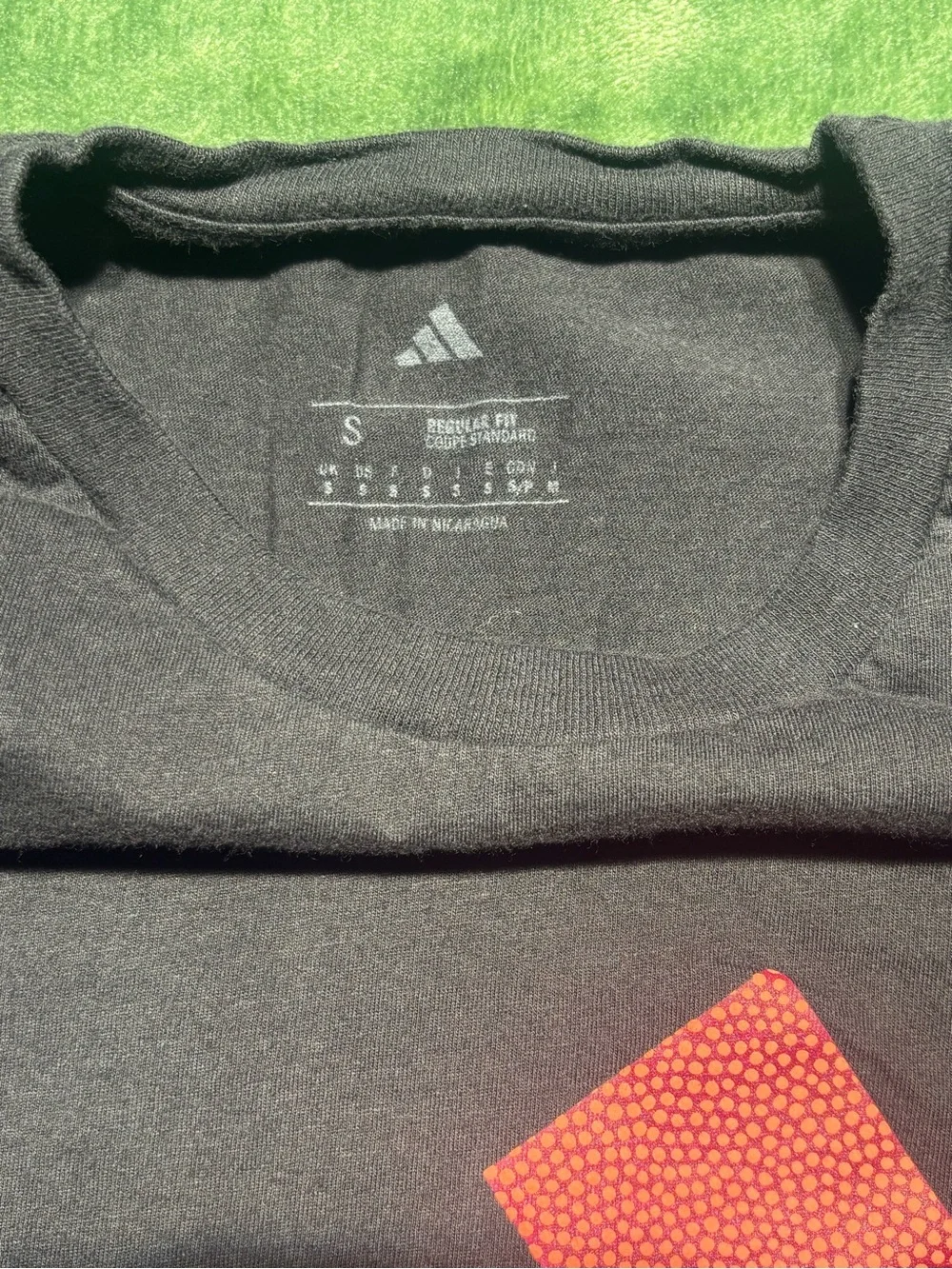 adidas Men’s Black Short Sleeve Tee with Red Logo